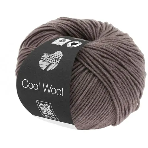 LANA GROSSA Cool Wool Uni | Extrafeine Merinowolle waschmaschinenfest und filzfrei | Handstrickgarn aus 100% Schurwolle (Merino extrafein) | 50g Wolle zum Stricken & Häkeln | 160m Garn FB 558