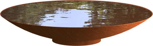 Adezz Wasserschale Rund Corten-stahl Rost Braun/orange Wasserspiel Verschiedene Größen 120x21 Cm