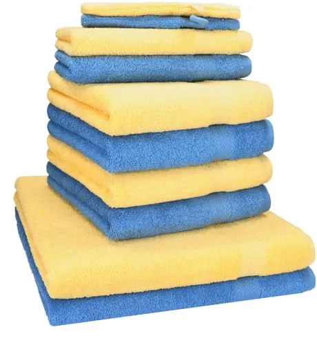 Betz 10-TLG. Handtuch-Set Premium 100% Baumwolle - Frottiertuch Set mit 2 Duschtüchern, 4 Handtüchern, 2 Gästetüchern und 2 Waschhandschuhen, pflegeleicht und langlebig, ideal für jedes Badezimmer.