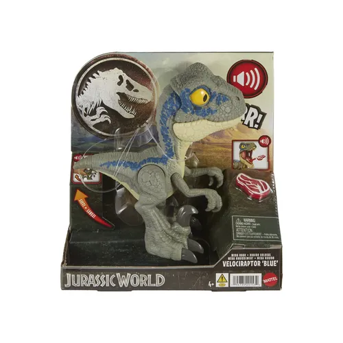 Jurassic World Mega Roar Velociraptor 'Blue' - Actionfigur - Action- & Spielfiguren, beeindruckende Mega Roar Soundeffekte und bewegliche Teile für interaktiven Spielspaß ab 4 Jahren.