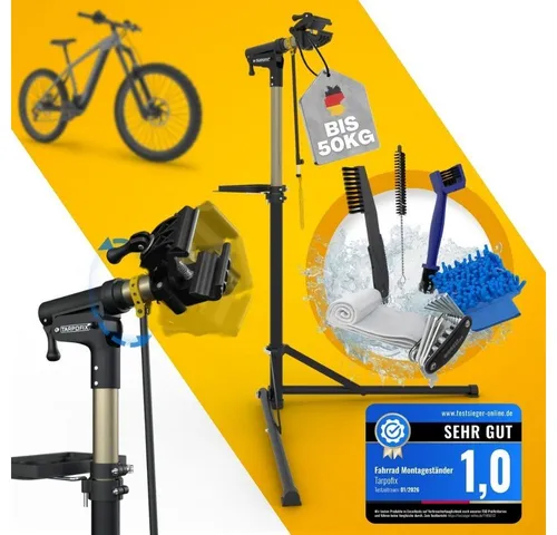 Tarpofix® Fahrrad-Montageständer E-Bike höhenverstellbar 360° Klemmkopf
