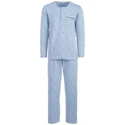 Lucky Schlafanzug Thermo Pyjama Set Langarm - Cross-over grau M
