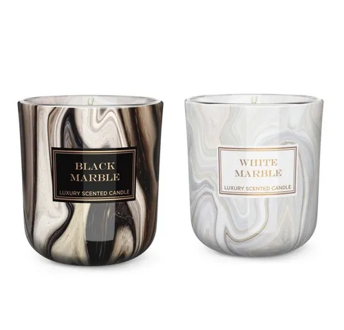 Dekohelden24 Duftkerze im Glas - 2er Set mit verschiedenen Düften - Duftkerzen im Glas, hochwertig und vielseitig einsetzbar. Ideal als Raumduft und Dekoration für jeden Raum. Wiederverwendbar als Teelichthalter oder kleine Vase. Perfekt als Geschenk für jeden Anlass!