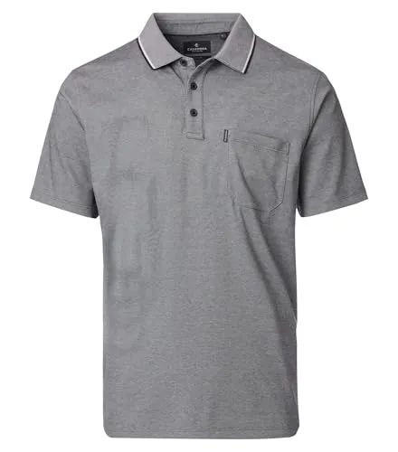 CASAMODA Herren Polo-Shirt mit Brusttasche, Mittelgrau, M - Poloshirt für Herren aus hochwertigem Baumwollmix, sportliches Design mit aufgenähter Brusttasche, ideal für vielseitige Kombinationen.