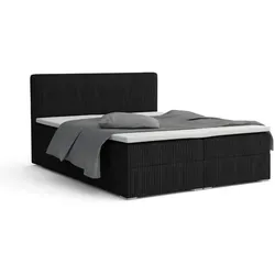 BOXBETT LON IV 200/200 in Cord Schwarz H4 in schwarz von Deine Möbel 24