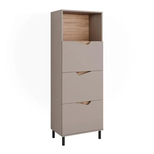 Vicco Kommode Marelle in Grau, 60 x 169,5 cm - Stilvolle Kommode