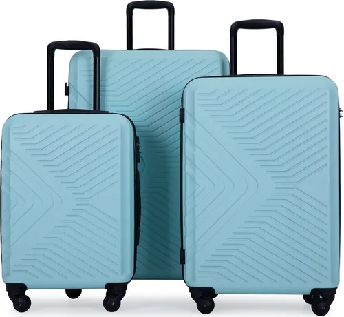 Travelhouse Trolleyset Bali, 3-tlg. Set mit 4 Rollen - Praktisches Koffer Set in Grün, bestehend aus 3 Koffern, stapelbar mit TSA-Zahlenschloss und leichtlaufenden 360° Rollen für müheloses Reisen.