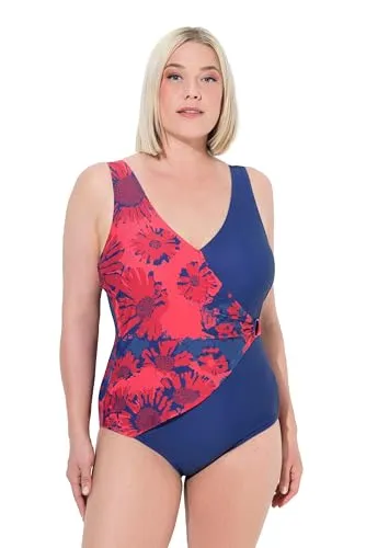 Ulla Popken Damen Plus Size Badeanzug mit Wickeleffekt von Ulla Popken