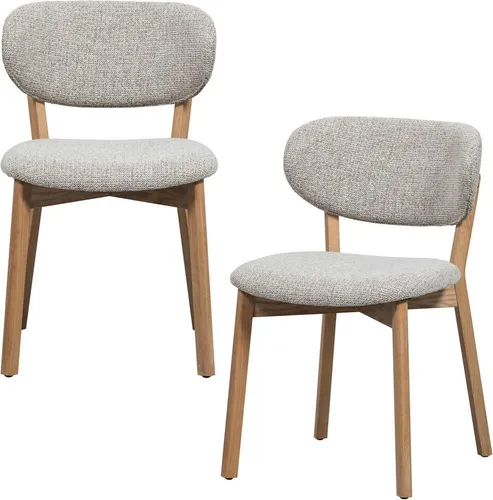 Tchibo WOOOD »Udar« Esszimmerstühle - naturfarben - 2er Set - Bequeme Esszimmerstühle im modernen Look, aus hochwertigem Eichenholz und gewebtem Stoff. Ideal für stilvolle Essbereiche, mit einer Tragkraft von bis zu 110 kg.