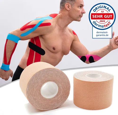 Axion Kinesiologie-Tape Kinesio-Tape - Wasserfestes Tape, verschiedene Farben, je 500 x 5 cm (Set, 2-St) Sporttape Bandage