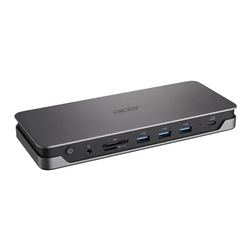 Acer 12-in-1 USB-C Dock GP.DCK11.01Q - Vielseitige Dockingstation für Ihr Notebook - Weiteres Notebook-Zubehör mit 12 Anschlüssen, darunter DisplayPort und HDMI, bietet eine einfache Verbindung und ist ideal für Home Office und Multimedia-Anwendungen.