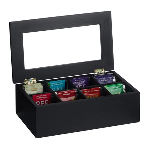 Teebox Teekasten Teebeutel-Organizer Teeaufbewahrungsbox Teesortierer 8 Fächer