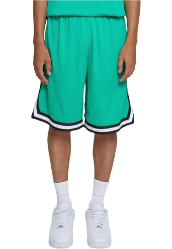 Urban Classics Herren Shorts Stripes Mesh Shorts - Herren-Shorts im Basketball-Style, aus atmungsaktivem Polyester-Mesh für optimale Luftzirkulation – perfekt für Sport und Freizeit.