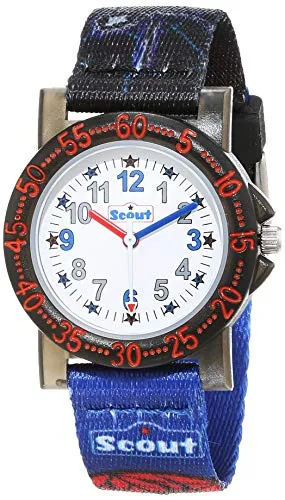 SCOUT Uhren Jungen Analog Quarz Uhr mit Textilband - Armbanduhren für Jungen, wasserdicht bis 5 ATM und robustes Quarzwerk für zuverlässige Zeitmessung.
