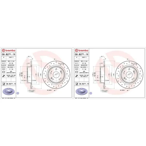 Produktbild BREMBO Gelochte Bremsscheibe 282mm für ACURA, HONDA, PROTON