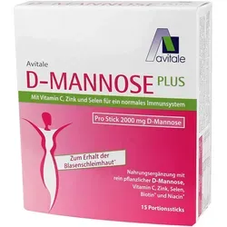 D-Mannose Plus 2000mg Sticks mit Vitaminen und Mineralstoffen