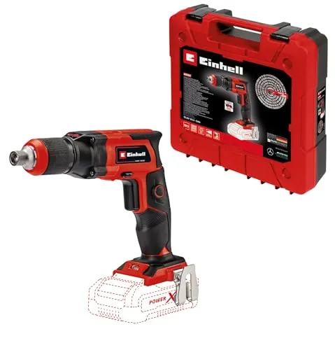 Einhell Akku-Trockenbauschrauber TE-DY 18 Li-Solo - 18 V, Lithium-Ionen, kraftvoll und flexibel ohne Kabel, inkl. Koffer und LED-Beleuchtung
