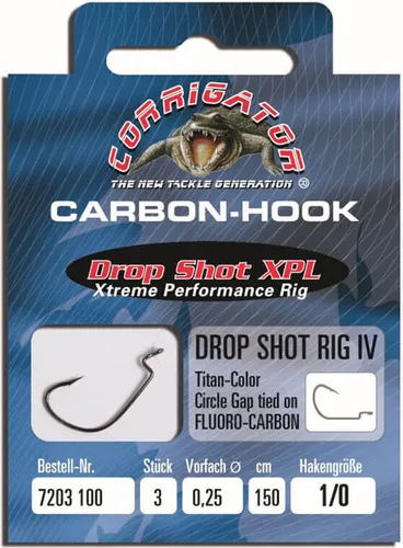 Jenzi Drop-Shot Rig IV Circle Gap Vorfach mit Haken 150cm 3Stk #2/0