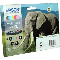 Epson Tinten C13T24384011 24XL - 6-farbiges Originaltintenpaket mit 55,7 ml, für brillante Fotos und hohe Farbtreue in Drucker XP-55, XP-65, XP-750, XP-760