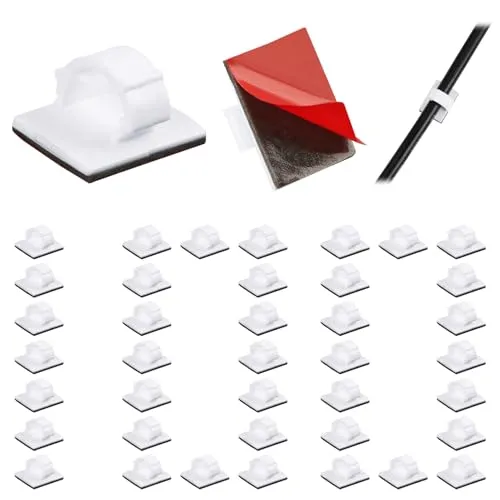 100Pcs Kabelhalter Selbstklebend Dauerhaft, Adhesive Durable Mit Klebepads Für Innen- Und Außenanwendungen, Kabelclips Zur Kabelorganisation, Für Schreibtisch, Lichter, Zuhause Und Ladegeräte (Weiß)