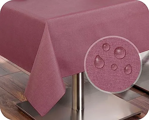 Beautex Tischdecke – Abwischbare Tischdecke aus Baumwolle, 130x160 cm in Rot - Tischläufer aus strapazierfähigem Mischgewebe, wasser- und schmutzabweisend, ideal für drinnen und draußen – perfekt für jeden Anlass!