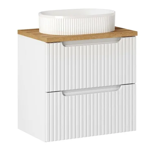 Lomadox Waschtisch NEWPORT-56-WHITE, 60cm mit Aufsatzwaschbecken
