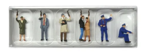 Preiser 10405 Straßenbahnpersonal. Fahrgäste Spur H0 1:87