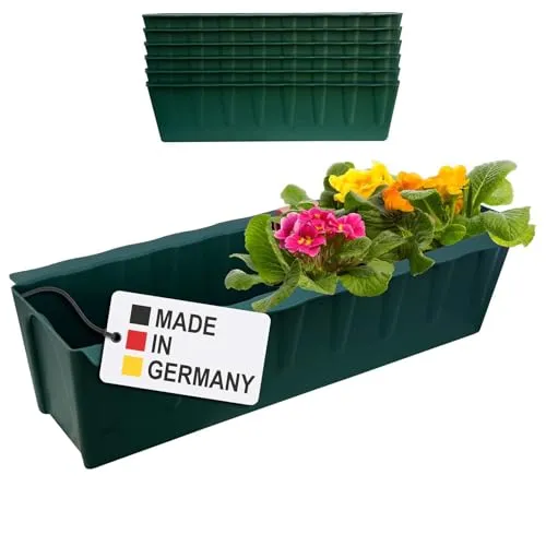 Hossi's Wholesale 6 Euro-Paletten Blumenkästen-Einsätze | 37,3cm Dunkelgrün | Pflanzkasten für Europalette Palette | Balkonkasten | Blumentopf | aus stabilen Kunststoff | Made in Germany