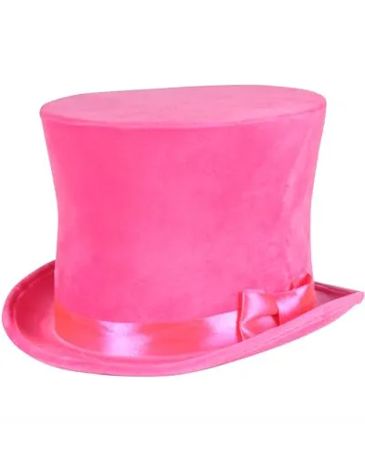 Thetru Kostüm Zubehör Zylinder Hut neon pink Karneval Fasching Gr. 59/60