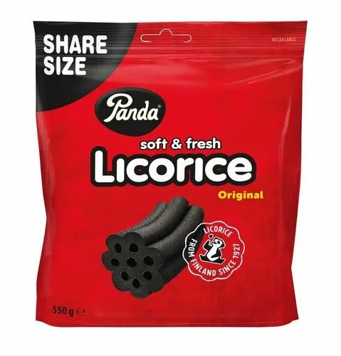 PANDA SOFT & FRESH LICORICE 550g - Original - Lakritz - Weich - Süß - Stangen -