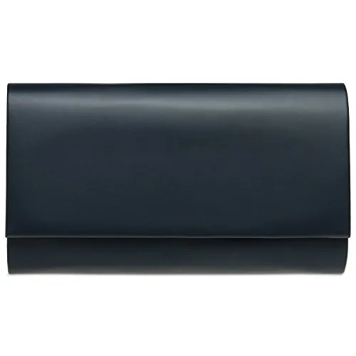 Caspar TA412 Damen große Metallic Clutch Tasche Abendtasche, Farbe:dunkelblau, Größe:One Size