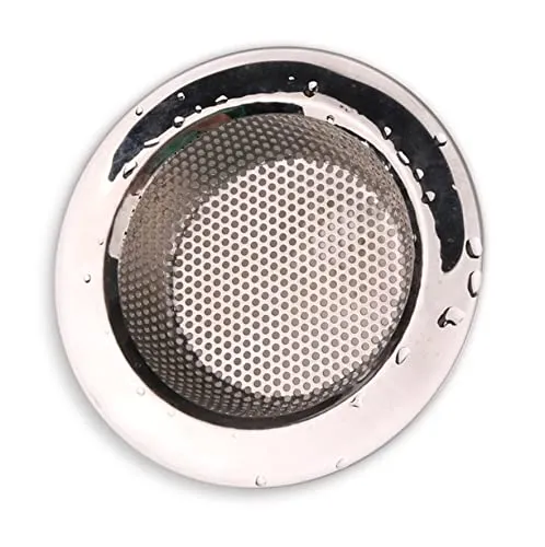 Bayli Abfluss Sieb Fein Küche zur Vermeidung von Verstopfung | Haarsieb aus Edelstahl für Waschbecken, Dusche | rostfreier Spülbeckensieb Ø - 7,5 cm | Siebkorb für Badewanne/Duschtasse/Duschwanne