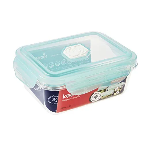 keeeper Frischhaltedose mit Klickverschluss, 14 x 11 x 6,6 cm, 0,45 l, Tina Tritan, Aquamarine