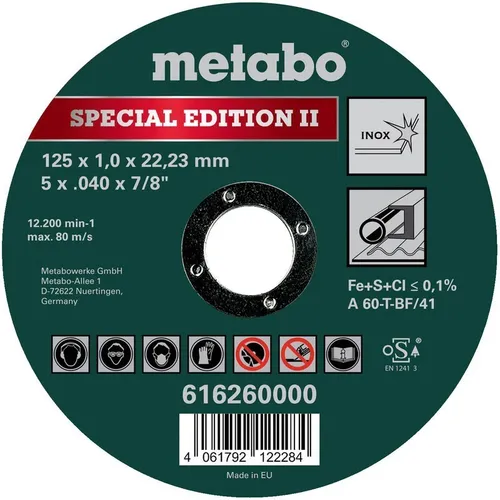 Metabo Trennscheibe Spec.Edit.II 616260000 Metabowerke Trennscheiben Metabo
