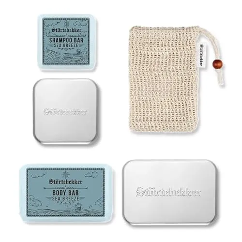 Störtebekker Feste Duschseife - Premium Duschset für Haar & Körper - Duschgele, vegan und plastikfrei. Enthält feste Shampoos und Body Bars für nachhaltige Pflege, die länger hält und frisch duftet.