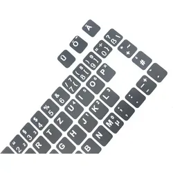 DEUTSCHE Tastaturaufkleber- schwarz MATT 48 Tasten 1,1 cm x 1,3 cm Tastatur aufkleber Selbstkleben kompatibel für Medion Akoya SIM2100 - Schwarz