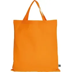 10er | 100er | 250er Pack Fairtrade Baumwolltasche - 14 Farben | mit zwei kurzen Henkeln | 38x42cm | Jutebeutel | Einkaufstasche | unbedruckt, mandarin