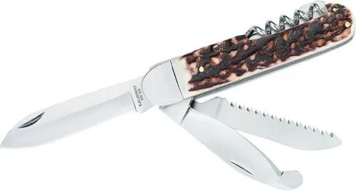 Herbertz Taschenmesser Herbertz Jagd Taschenmesser Hirschhorn Edelstahl multifunktional, Herbertz Jagd-Taschenmesser, Hirschhorn-Schalen