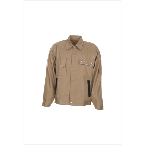 Planam Canvas 320 Bundjacke khaki/schwarz Gr. 60 - Robuste Herrenjacke aus 65% Polyester und 35% Baumwolle, ideal für Arbeit und Freizeit, in trendigem khaki/schwarz.