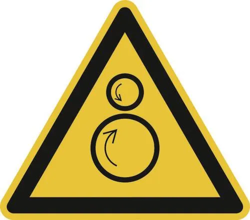 Warnschild Gegenläufiges Rollen Aluminium 100mm ISO 7010 1St.