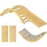 AIYAPLAY 4 in 1 Klettergerüst Set mit Rutsche - Indoor Klettergerüst für Kinder, vielseitig mit Rutsche und Kletterdreieck, fördert spielerisch die Entwicklung von Kleinkindern 1,5-4 Jahre.