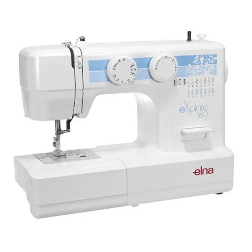 Elna eXplore 160 Nähmaschine - Vielseitige Nähmaschine mit 60 Stichen, ideal für kreative Projekte und Anfänger.
