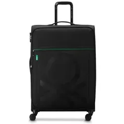 Delsey Paris x United Colors of Benetton Color Block 4-Rollen Trolley 77cm mit Dehnfalte  schwarz