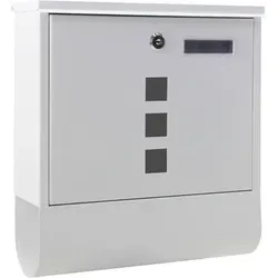 Wiltec Wandbriefkasten mit Zeitungsrolle, weiß von Wiltec