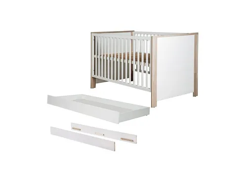 roba® Babyzimmer-Komplettset Olaf – Gitterbett inkl. Umbauseiten & Bettkasten - Kinderzimmer-Set in Luna Elm/weiß, inklusive praktischen Umbauseiten und Bettkasten für zusätzlichen Stauraum. Einfache Selbstmontage mit Aufbauanleitung.