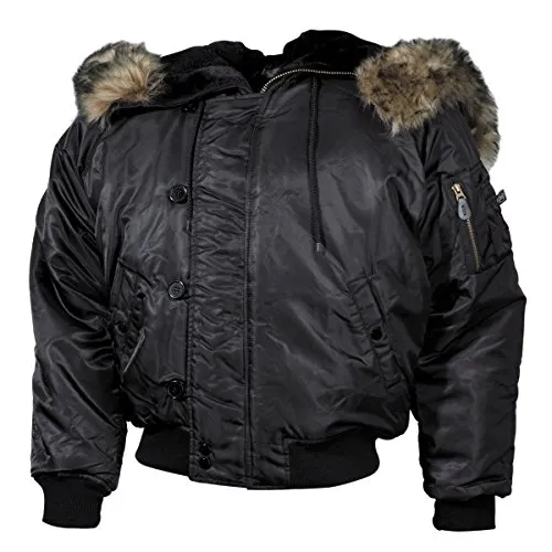 Polarjacke N2B - Dick gefütterte Funktionsjacke in Schwarz, Größe XL, ideal für kalte Temperaturen und Outdoor-Aktivitäten