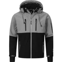 Rock Creek Herren Softshell Jacke H-222 - Grau M - Funktionsjacken - Wasserabweisend, winddicht und atmungsaktiv für maximalen Komfort bei Outdoor-Aktivitäten. Ideal für die Übergangszeit mit abnehmbarer Kapuze und reflektierenden Details.