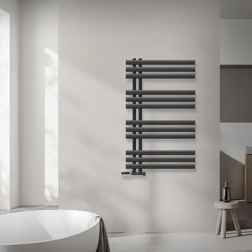 LuxeBath Badheizkörper Designheizkörper Iron EM 600x1000mm Anthrazit - Heizkörper für effiziente Wärme, elegantes Design und Frostsicherung, ideal für Bäder und Wohnräume. Hochwertige Verarbeitung und einfache Montage.