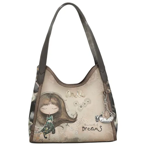 Anekke Shopper Real 41702-203 taupe - Handtasche mit geräumigem Hauptfach und elegantem Design, inklusive abnehmbarem Charm und verstärktem Boden für optimale Stabilität.