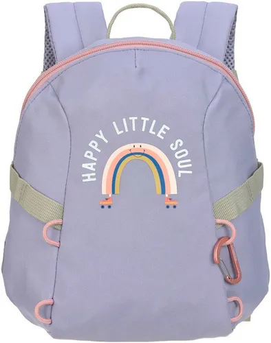 LÄSSIG Kleiner Kinderrucksack für Kita - Outdoor Rainbow pastel lilac - Sport | Sicherer Tragekomfort mit höhenverstellbaren Schultergurten und Brustgurt, ideal für kleine Abenteurer im Kindergarten. Wasserabweisendes Material schützt den Inhalt.